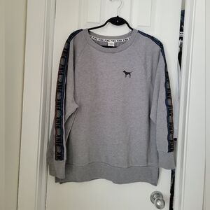Victoria's Secret Gray Crewneck Women Sweater with Logo Size L